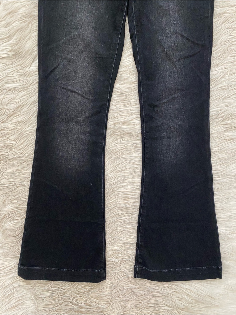 Mavi Sydney Wide Leg Flare Jeans High Rise Black Smoked Brushed Feather Blue 25 - Picture 4 of 12